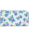Kate Spade Devin Springtime Leather Zip-around Continental Wallet In Cream Multi