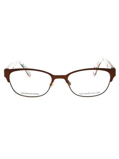 Kate Spade Diandra Metal Rectangular Women's Eyeglasses In Burgundy