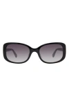 Kate Spade Dionna 52mm Polarized Gradient Rectangular Sunglasses In Black