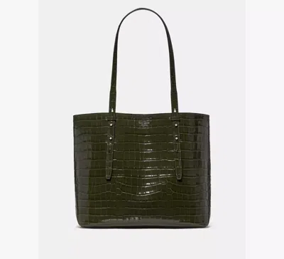 Kate Spade Do It All Croc Embossed Large Tote Bag In Green