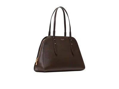 Kate Spade Do It All Pebbled Leather Maise Carryall Tote Handbags Hot Fudge: One Size In Brown