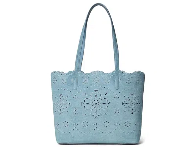 Kate Spade Do It All Spade Flower Perforated Denim Large Tote Bag Tote Handbags Blue Multi: One Size
