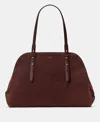 Kate Spade Do It All Suede Maise Carryall Tote Bag In Burgundy
