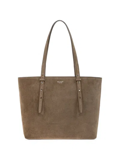 Kate Spade Do It All Suede-finish Tote Bag In Brown