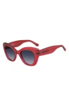 Kate Spade Dominica 49mm Gradient Rectangular Sunglasses In Red