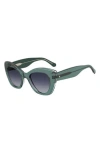 Kate Spade Dominica 49mm Gradient Rectangular Sunglasses In Green