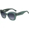 Kate Spade Dominica 49mm Gradient Rectangular Sunglasses In Green Dark Grey