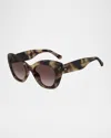 Kate Spade Dominica Rectangle Acetate Sunglasses In Havana