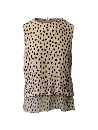 Pre-owned Kate Spade Dotted Sleeveless Top In Neutral