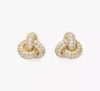 Kate Spade New York Cubic Zirconia Pave Love Knot Stud Earrings In Gold