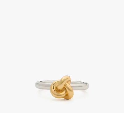 Kate Spade Double Knot Ring In Silver Gold