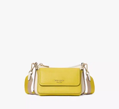 Kate Spade Double Up Colorblocked Crossbody In Tigers Eye
