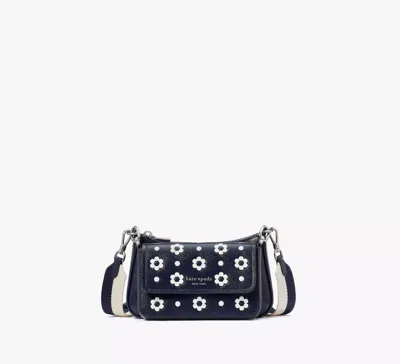 Kate Spade Double Up Daisy Dot Crossbody In Parisian Navy