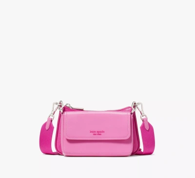 Kate Spade Double Up Patent Leather Crossbody In Pink