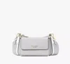 Kate Spade Double Up Pebbled Leather Crossbody In Stone Path