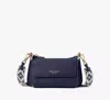 Kate Spade Double Up Webbed Strap Crossbody In Parisian Navy