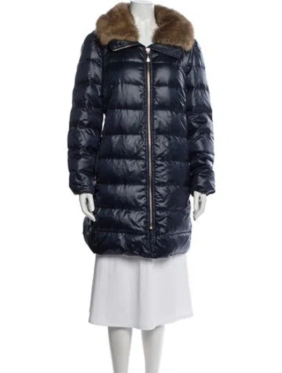 Pre-owned Kate Spade Down Coat In Blue