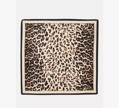 Kate Spade Downtown Leopard Silk Square Scarf In Brown