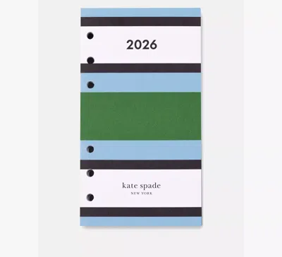 Kate Spade Downtown Stripe 2026 Personal Bookblock Calendar Refill In Blue