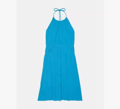 Kate Spade Drapey Halter Mini Dress In Blue