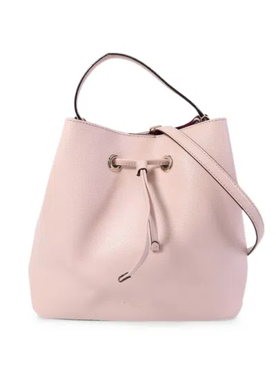 Pre-owned Kate Spade Drawstring Pebbled Leather Bucket Bag In Pink