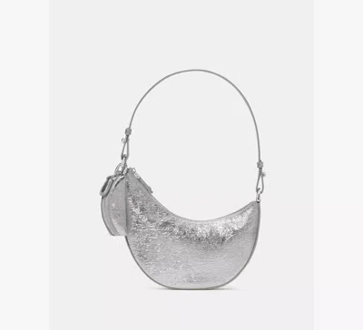 Kate Spade Duo Crinkle Metallic Mini Shoulder Bag In Silver