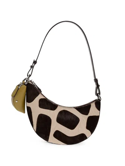 Kate Spade Duo Giraffe-print Shoulder Bag In Black