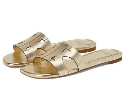 Kate Spade Duo Metallic Leather Slide Sandals In Gold