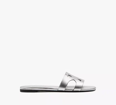 Kate Spade New York Duo Smooth Leather Slide Sandal In Silver