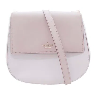 Pre-owned Kate Spade Dusty Pink Grayish White Leather Shoulder Bag ()