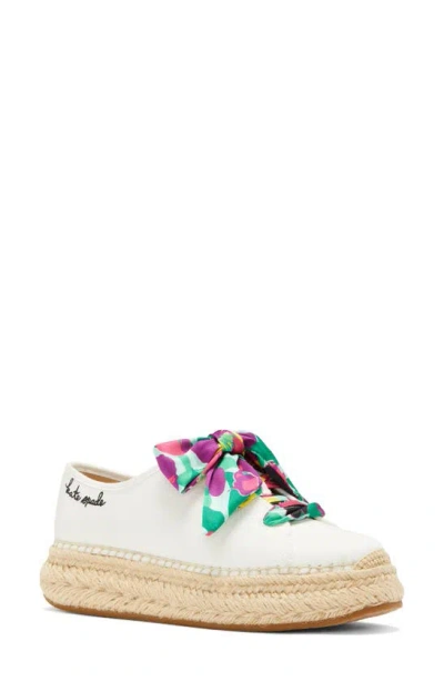 Kate Spade Eastwell Orchid Bloom Platform Trainer In Fresh White