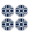 Kate Spade Elegant Geo Accent Plates, Set Of 4 In Blue