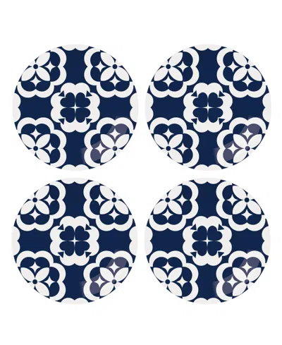 Kate Spade Elegant Geo Accent Plates, Set Of 4 In Blue