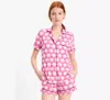 Kate Spade New York Short Pajama Set In Elephant Stripe