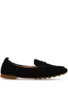 Kate Spade Eliza Logo-plaque Suede Loafers In Black