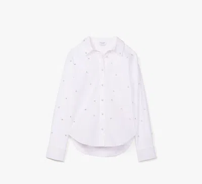 Kate Spade Embellished Poplin Shirt In Fresh White