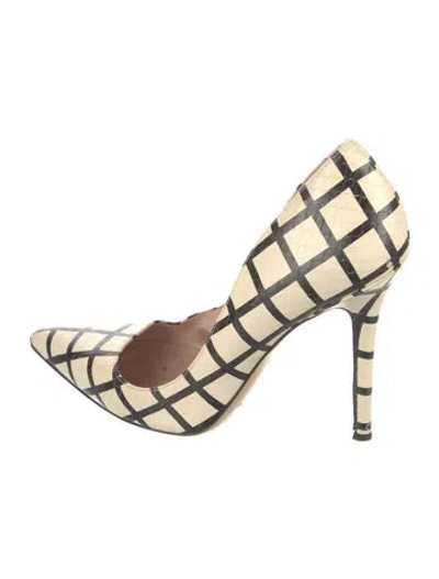 Pre-owned Kate Spade Embossed Leather Printed Pumps In Multi