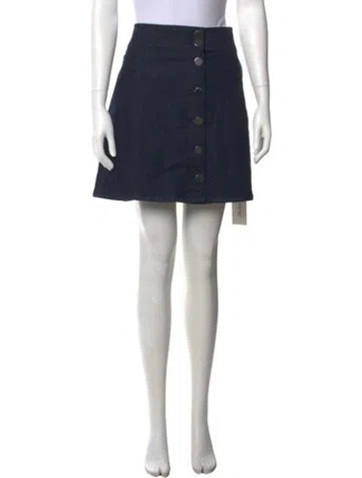 Pre-owned Kate Spade Embroidered Accent Mini Skirt In Blue