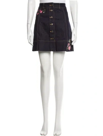 Pre-owned Kate Spade Embroidered Accent Mini Skirt W/ Tags In Green