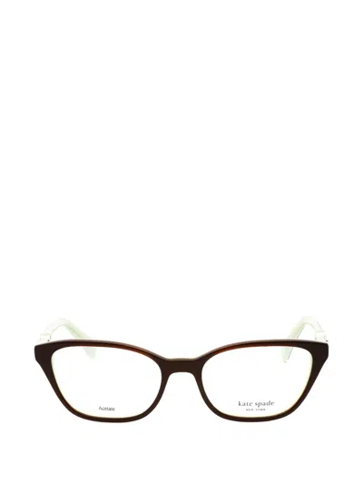 Kate Spade Emmalee Rectangle-frame Glasses In Brown