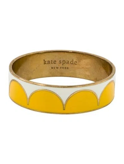 Pre-owned Kate Spade Enamel Ahead Of The Curve Bangle Bracelet, 8" In Multi