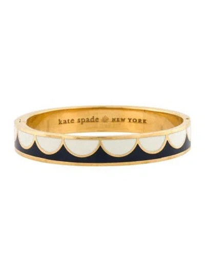 Pre-owned Kate Spade Enamel 'all The Trimmings' Hinged Bangle Bracelet, 6.75" In Multi