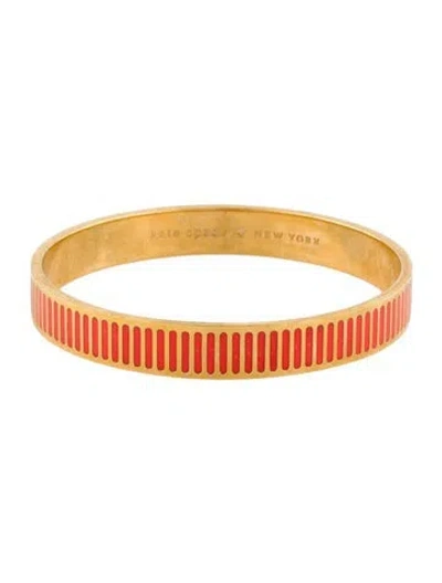 Pre-owned Kate Spade Enamel At Your Service Striped Bangle Bracelet In Multi