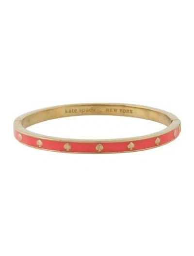 Pre-owned Kate Spade Enamel Bangle Bracelet, 6.75" In Pink