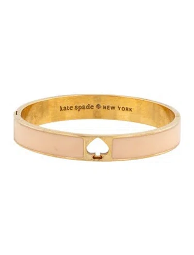 Pre-owned Kate Spade Enamel Bangle Bracelet, 7" In Neutrals