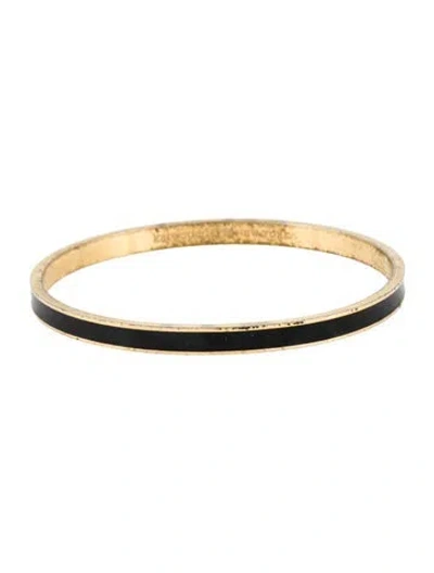 Pre-owned Kate Spade Enamel Bangle Bracelet, 8" In Black
