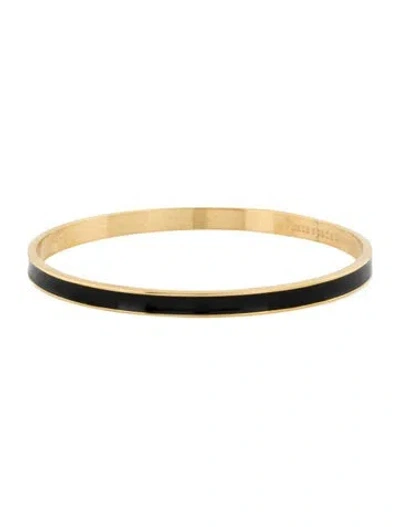 Pre-owned Kate Spade Enamel Bangle Bracelet, 8" In Black