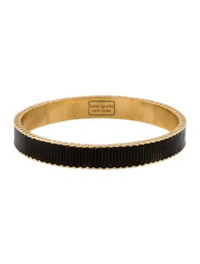 Pre-owned Kate Spade Enamel Bangle Bracelet, 8" In Brown