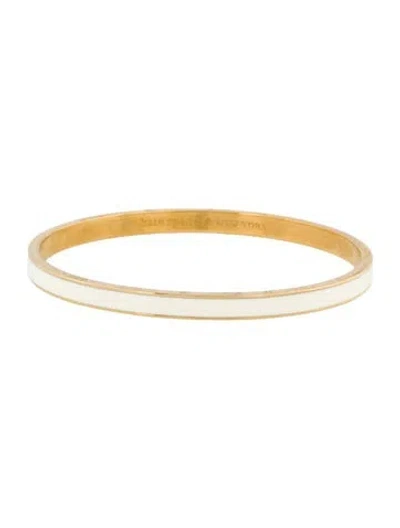 Pre-owned Kate Spade Enamel Bangle Bracelet, 8" In White