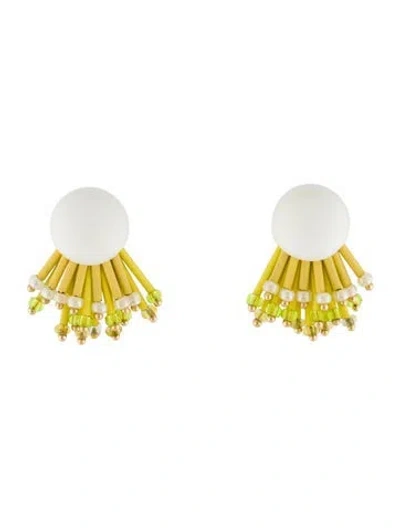 Pre-owned Kate Spade Enamel, Bead & Resin Stud Earrings In Multi